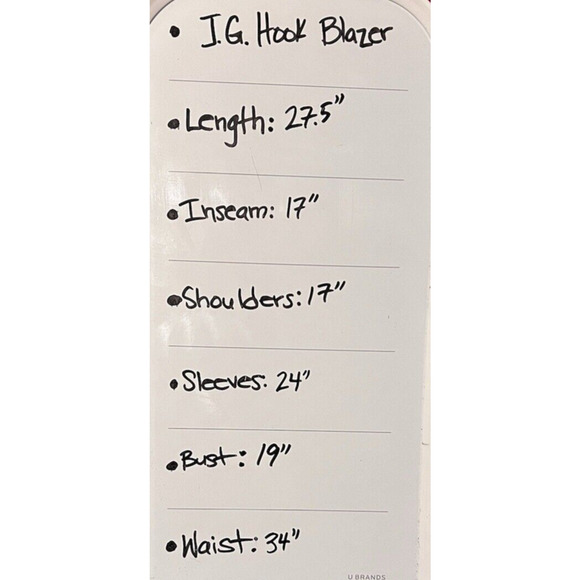 JG Hook Women’s Vintage Blazer Charcoal Red 100% Wool Size 8 - Picture 9 of 9